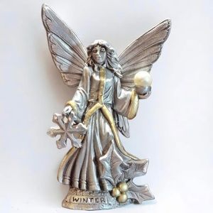 Vintage 2001 Rawhide Pewter Four Seasons Winter Fairy Miniature Art Figurine